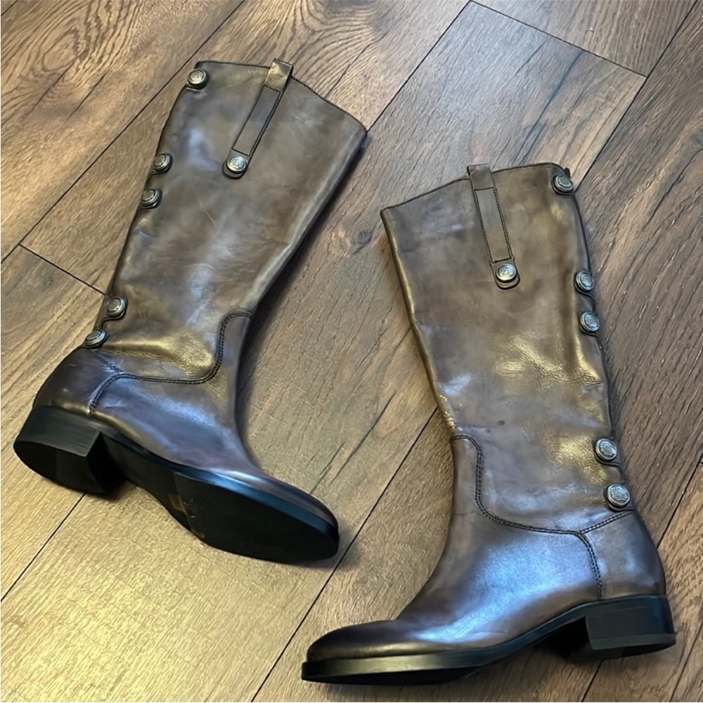 Arturo Chiang riding boot gray leather 6.5